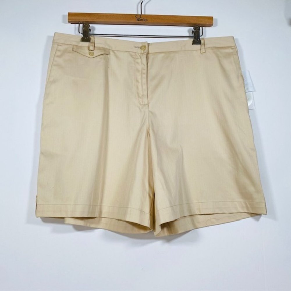 Golf Shorts Women's Size 18 New Liz‎ Golf Tan Cotton Blend On to the Fairway NWT